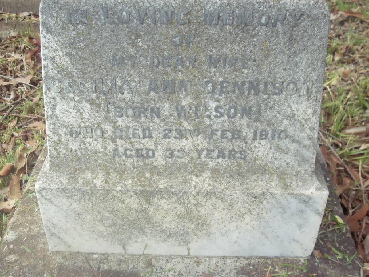 DENNISON Cecilia Ann nee WILSON -1910