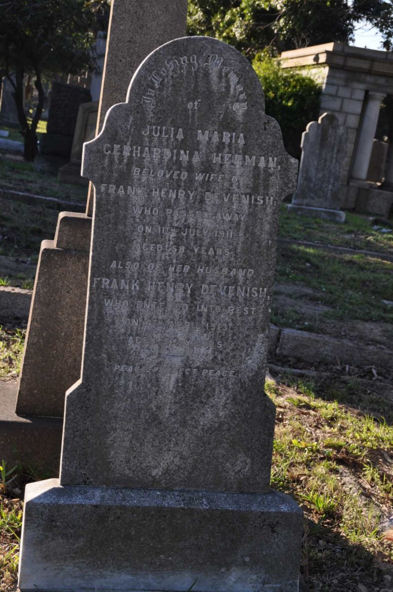 DEVENISH Frank Henry -1913 &amp; Julia Maria Gerhardina HERMAN -1911