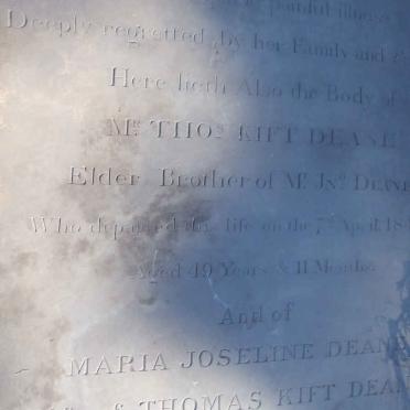 DEANE Thomas Kift  -1840 &amp; Maria Joseline  -1848 
