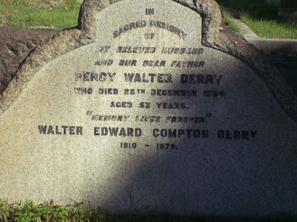 DERRY Percy Walter  -1934 :: DERRY Walter Edward Compton 1910-1979