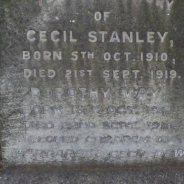 DEW Cecil Stanley 1910-1919 :: DEW Dorothy May 1912-1919