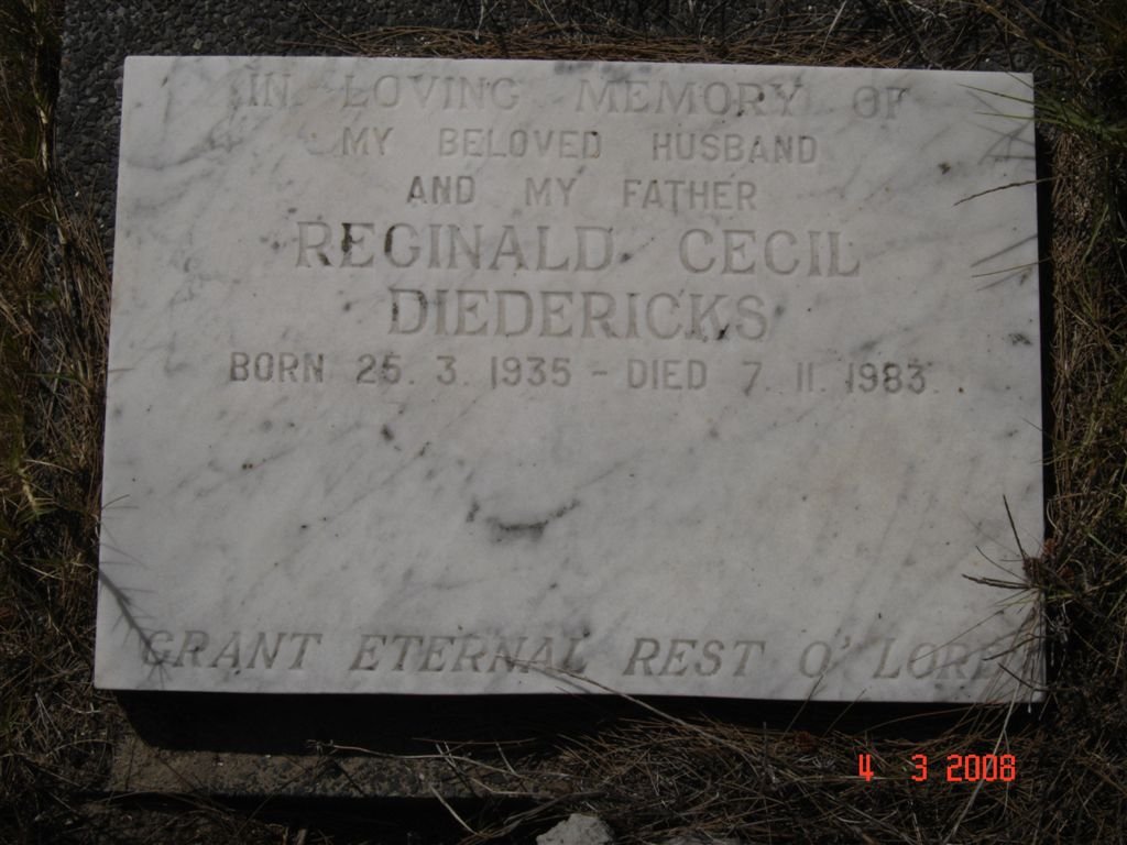 DIEDERICKS Reginald Cecil 1935-1983