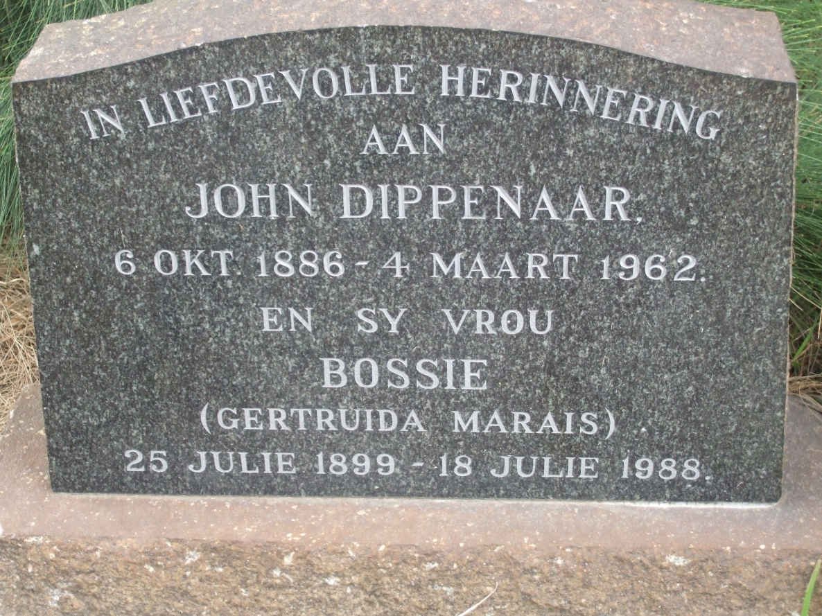 DIPPENAAR John 1886-1962 &amp; Gertruida MARAIS 1899-1988