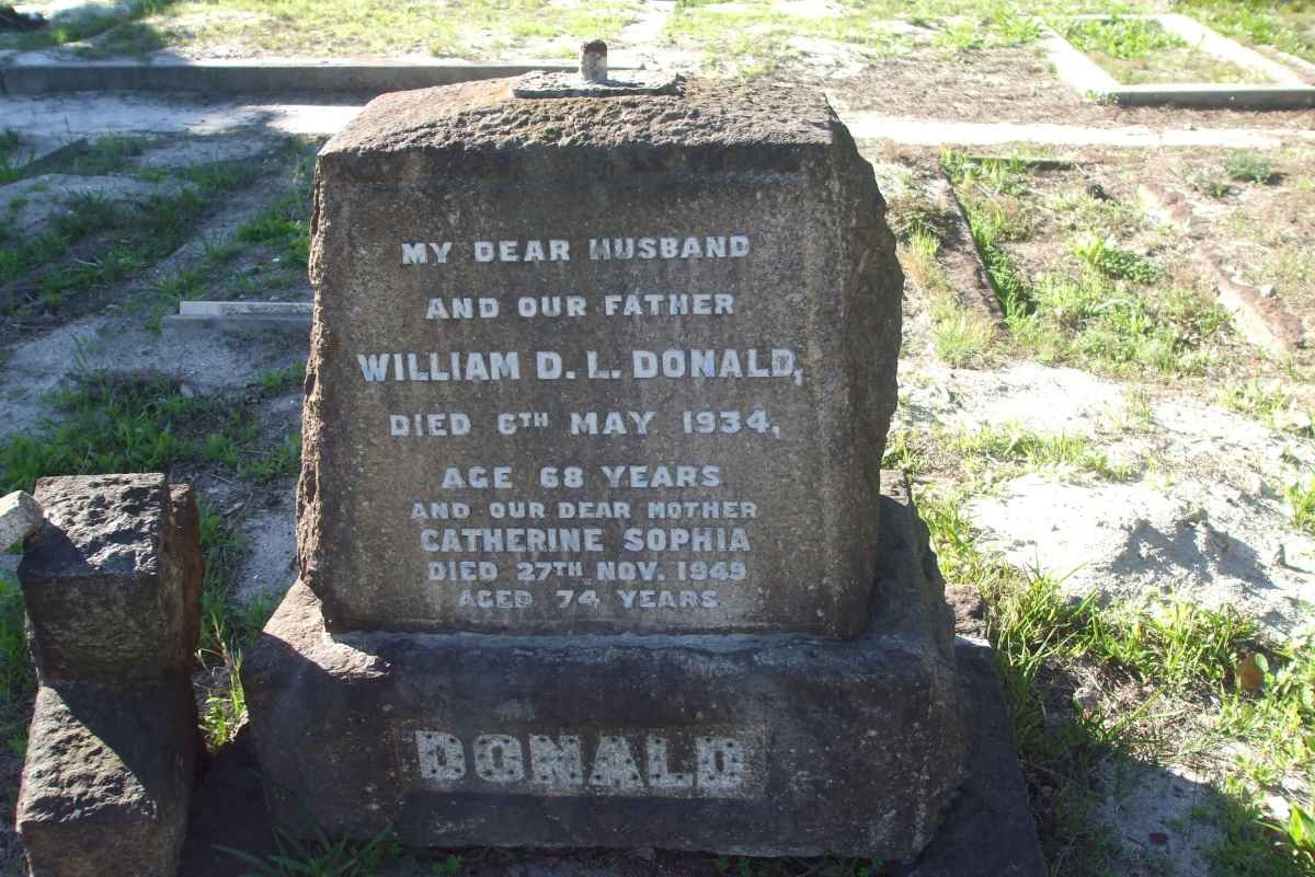 DONALD William D.L. -1934 &amp; Catherine Sophia -1949