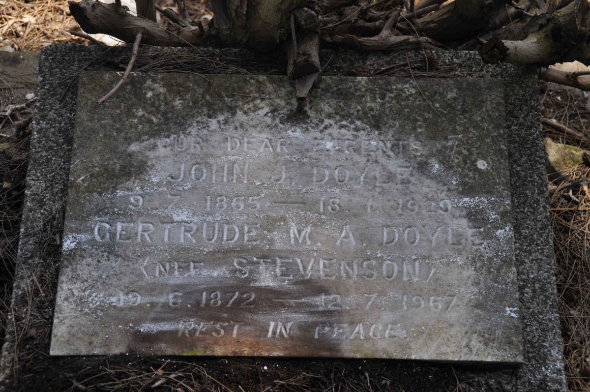 DOYLE John J. 1865-1929 &amp; Gertrude M.A. STEVENSON 1872-1967