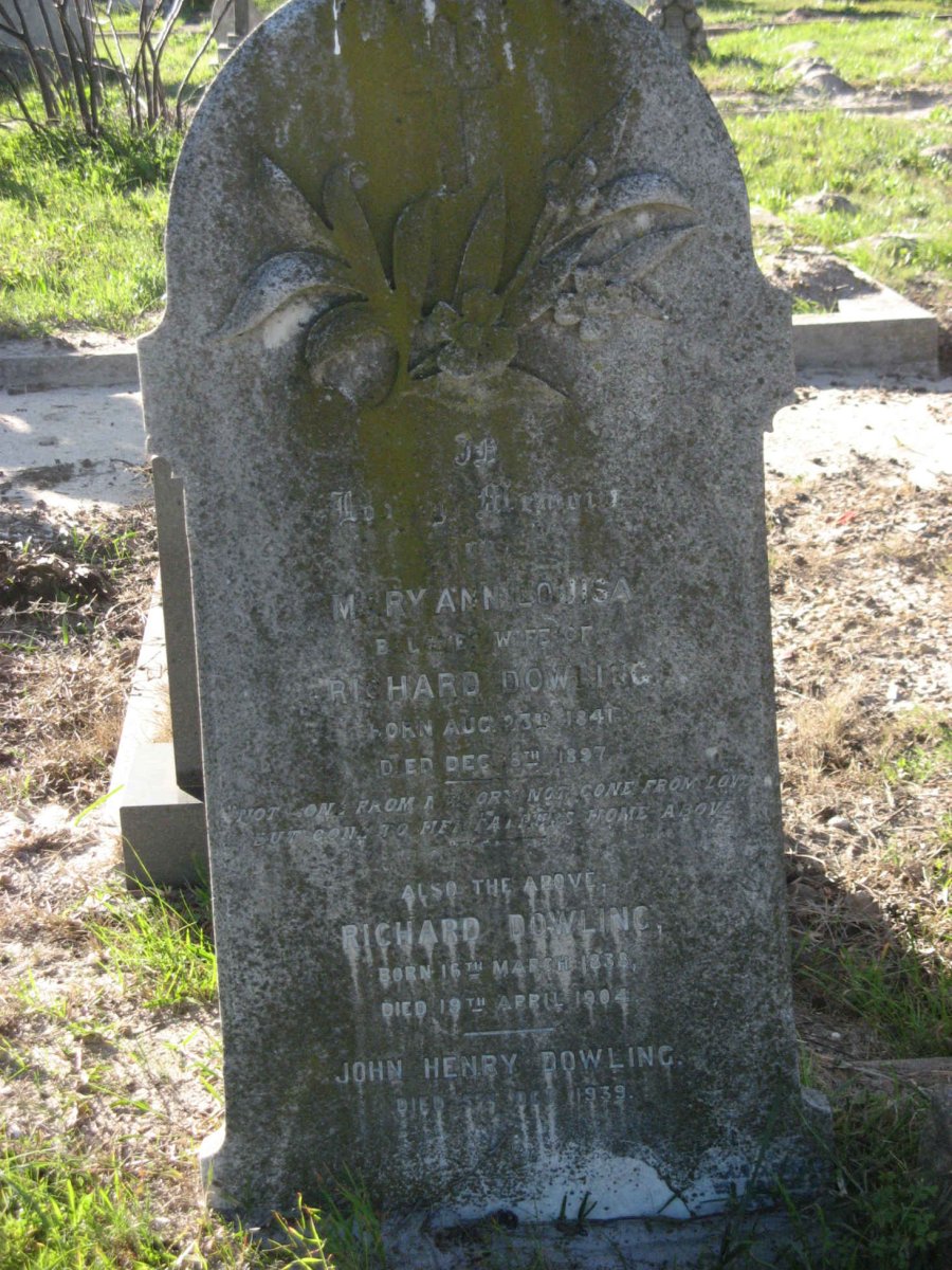 DOWLING Richard 1838-1904 &amp; Mary Ann Louisa 1841-1897 :: DOWLING John Henry -1939