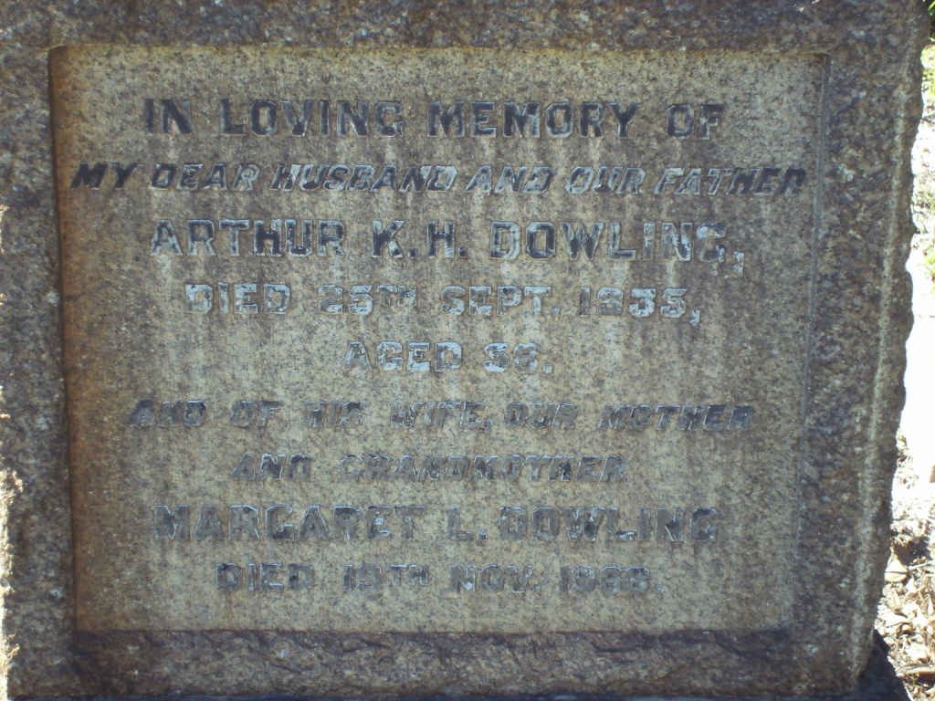 DOWLING Arthur K.H. -1935 &amp; Margaret L.  -196?