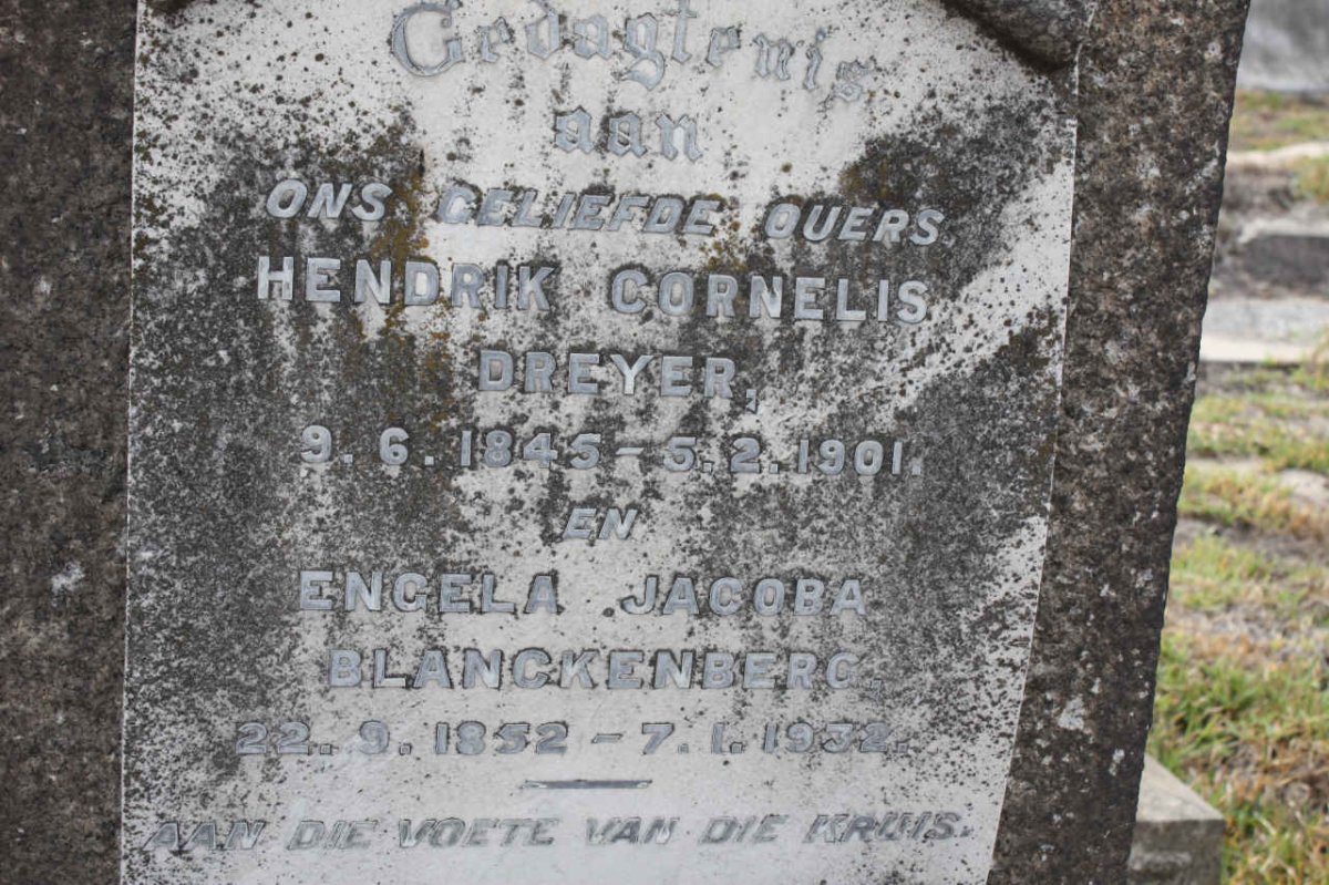 DREYER Hendrik Cornelius 1845-1901 &amp; Engela Jacoba BLACKENBERG 1852-1932