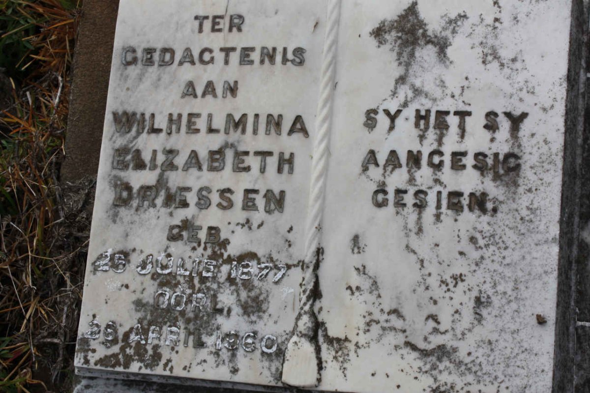 DRIESSEN Wilhelmina Elizabeth 1877-1960