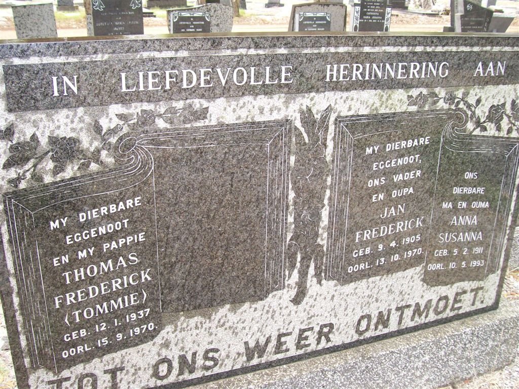DRIVER Jan Frederick 1905-1920 &amp; Anna Susanna 1911-1993 :: DRIVER Thomas Frederick 1937-1970
