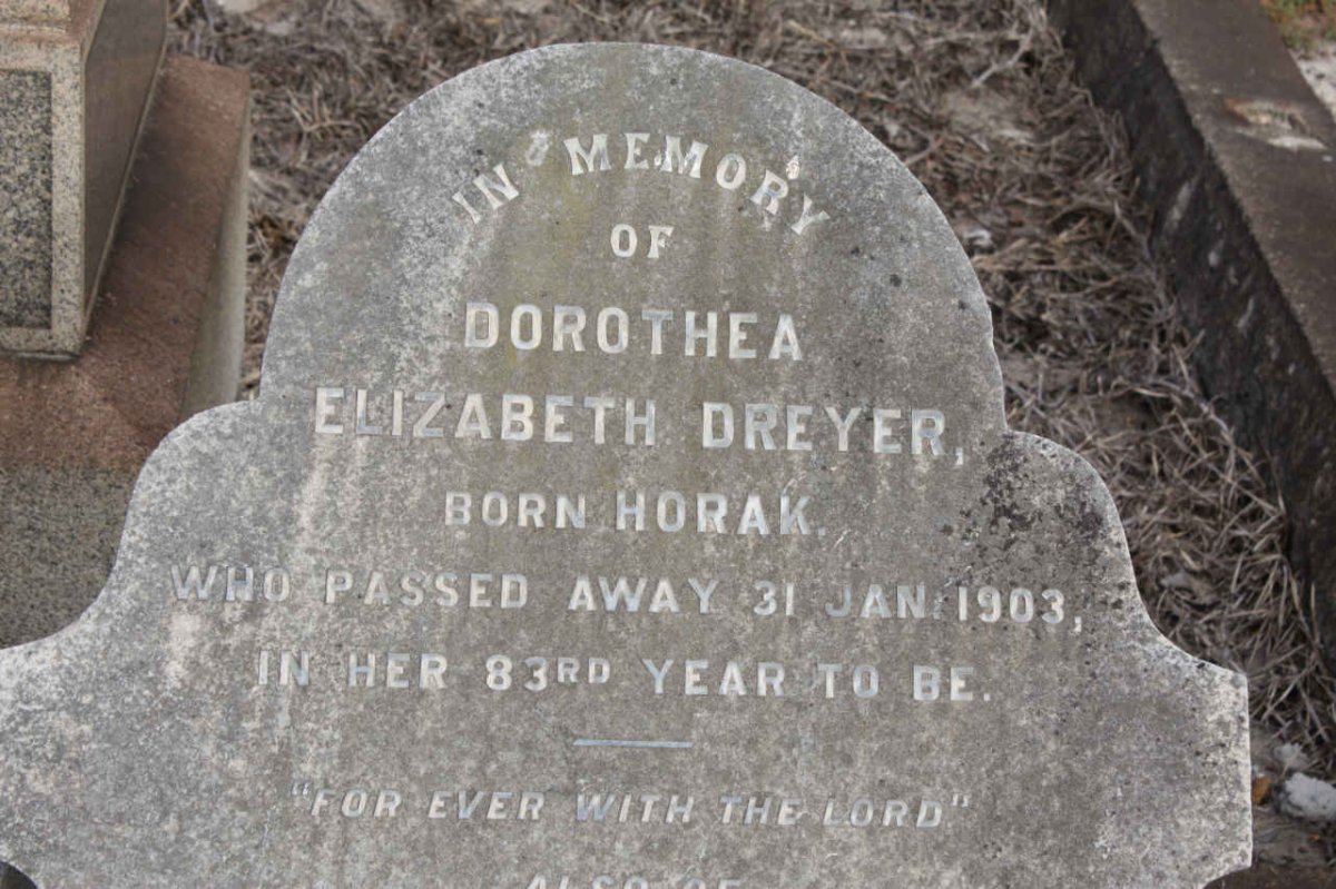 DREYER Dorothea Elizabeth nee HORAK -1903