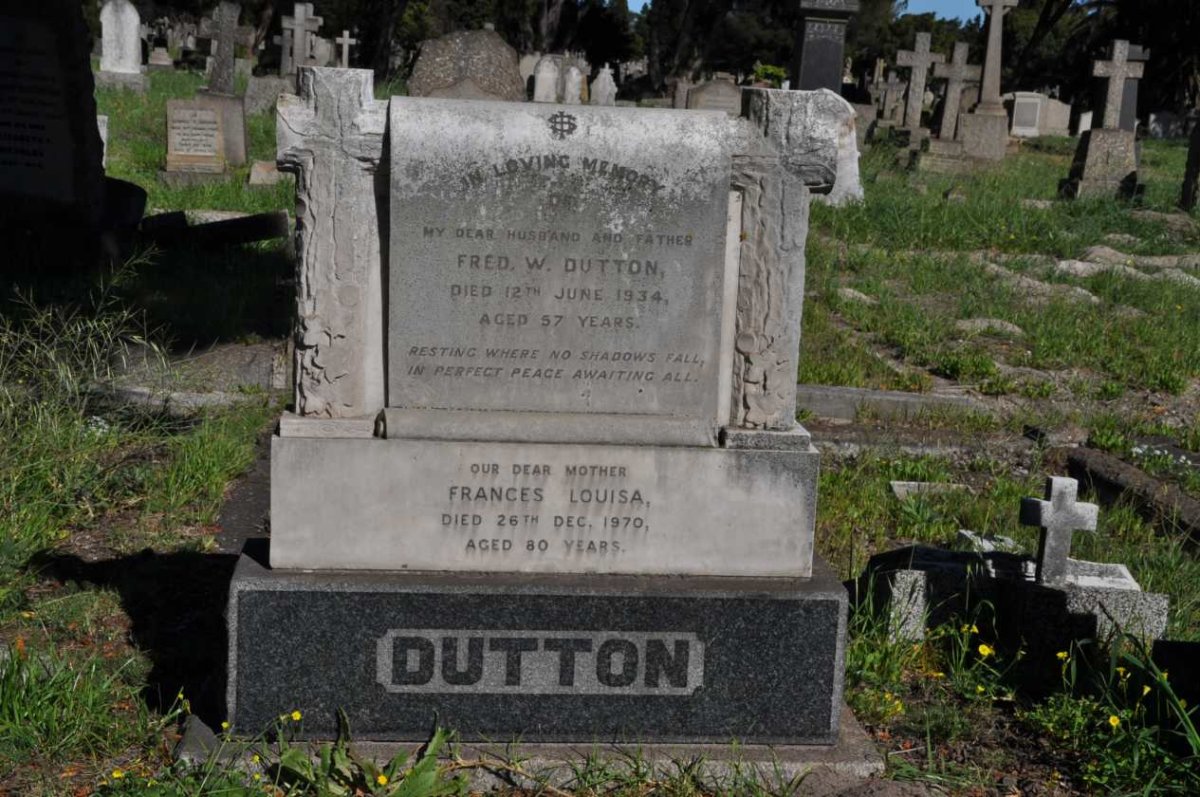 DUTTON Fred W. -1934 &amp; Frances Louisa -1970
