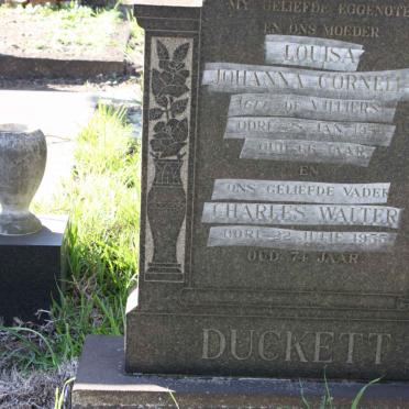 DUCKETT Charles Walter -1955 &amp; Louisa Johanna Cornelia DE VILLIERS -1950