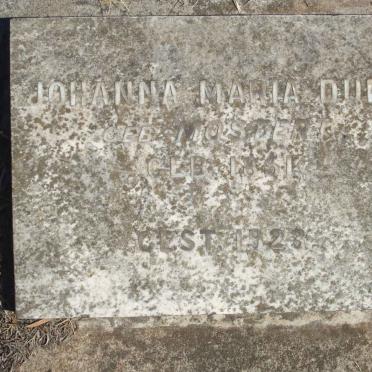 DURR Johanna Maria nee MOSTERT 1851-1923