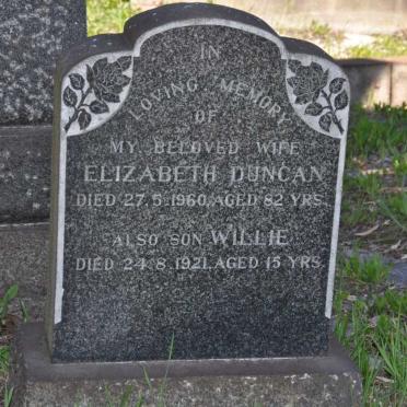 DUNCAN Elizabeth -1960 :: DUNCAN Willie -1921