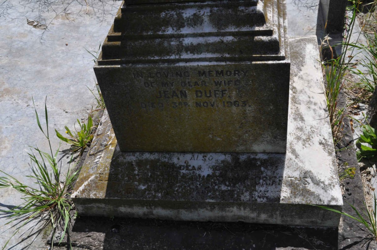 DUFF Jean -1963 :: DUFF Elizabeth ? nee GRIFFITHS