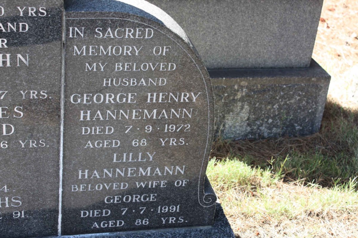 HANNEMANN George Henry -1972 &amp; Lilly -1991