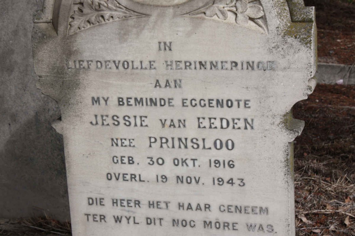 EEDEN Jessie, van nee PRINSLOO 1916-1943