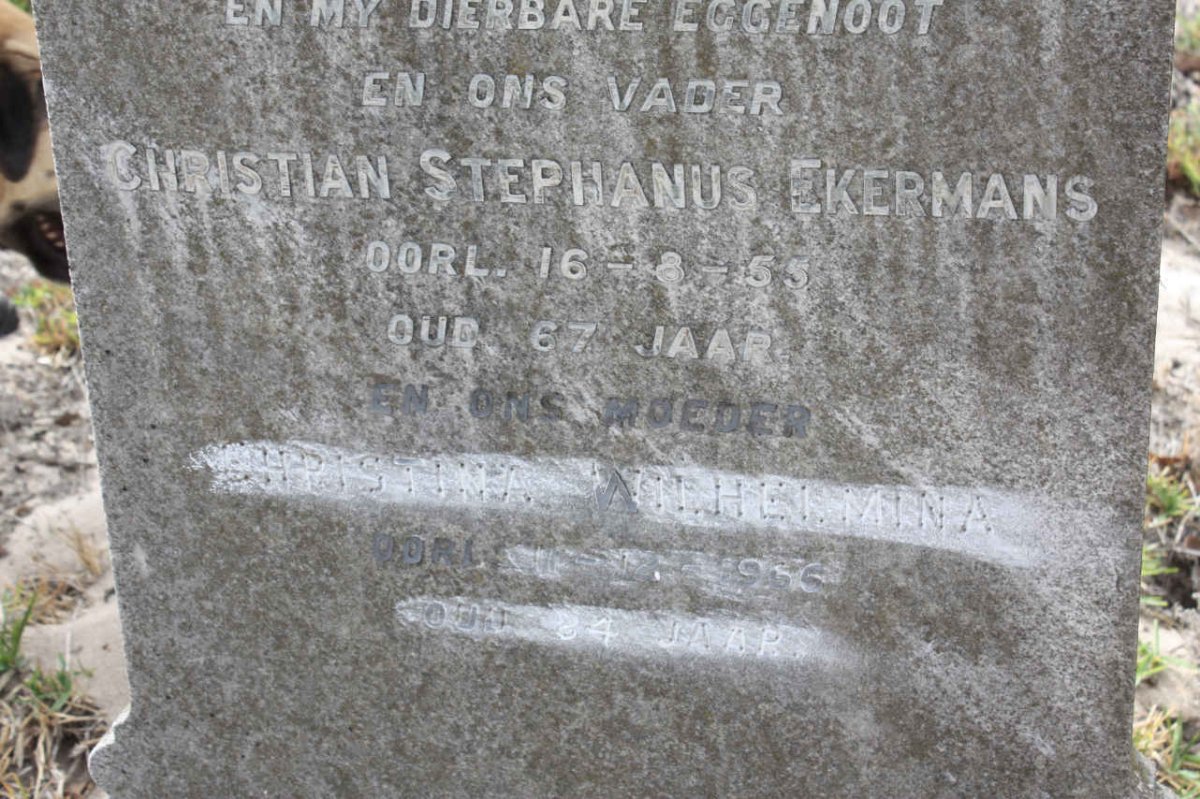 EKERMANS Christian Stephanus -1955 &amp; Christina Wilhelmina -1966  :: EKERMANS Hendrick Pieter -1925 _2