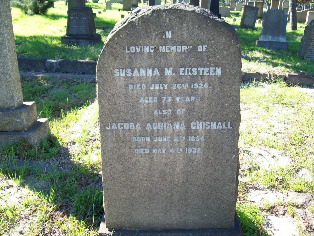 EKSTEEN Susanna M. -1924 :: CHISNALL Jacoba Adriana 1854-1932