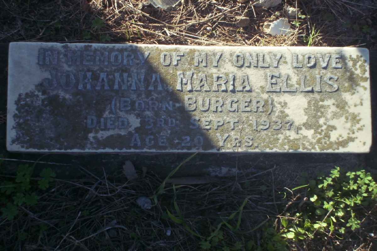 ELLIS Johanna Maria nee BURGER -1937