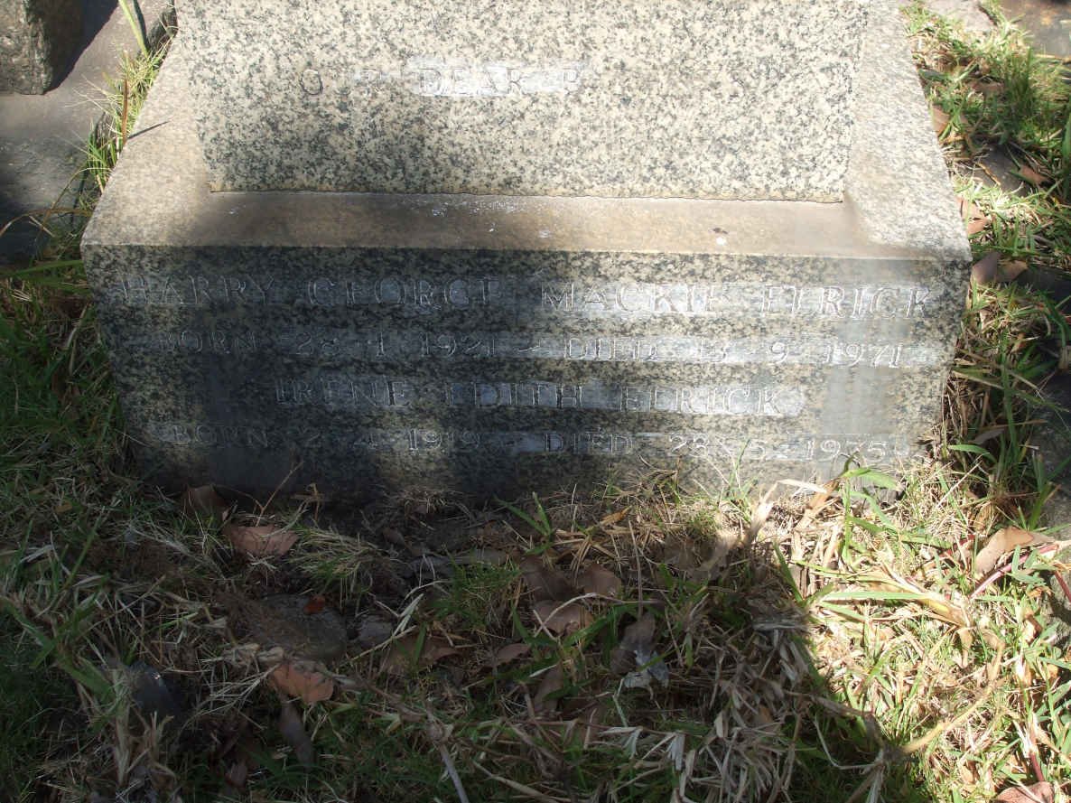 ELRICK Harry George Macrie 1921-1971 &amp; Irene Edith 1919-1975
