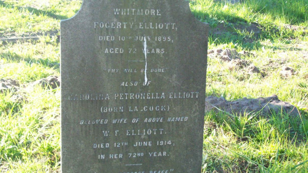 ELLIOTT Whitmore Fogerty -1895 &amp; Carolina Petronella LA COCK -1914