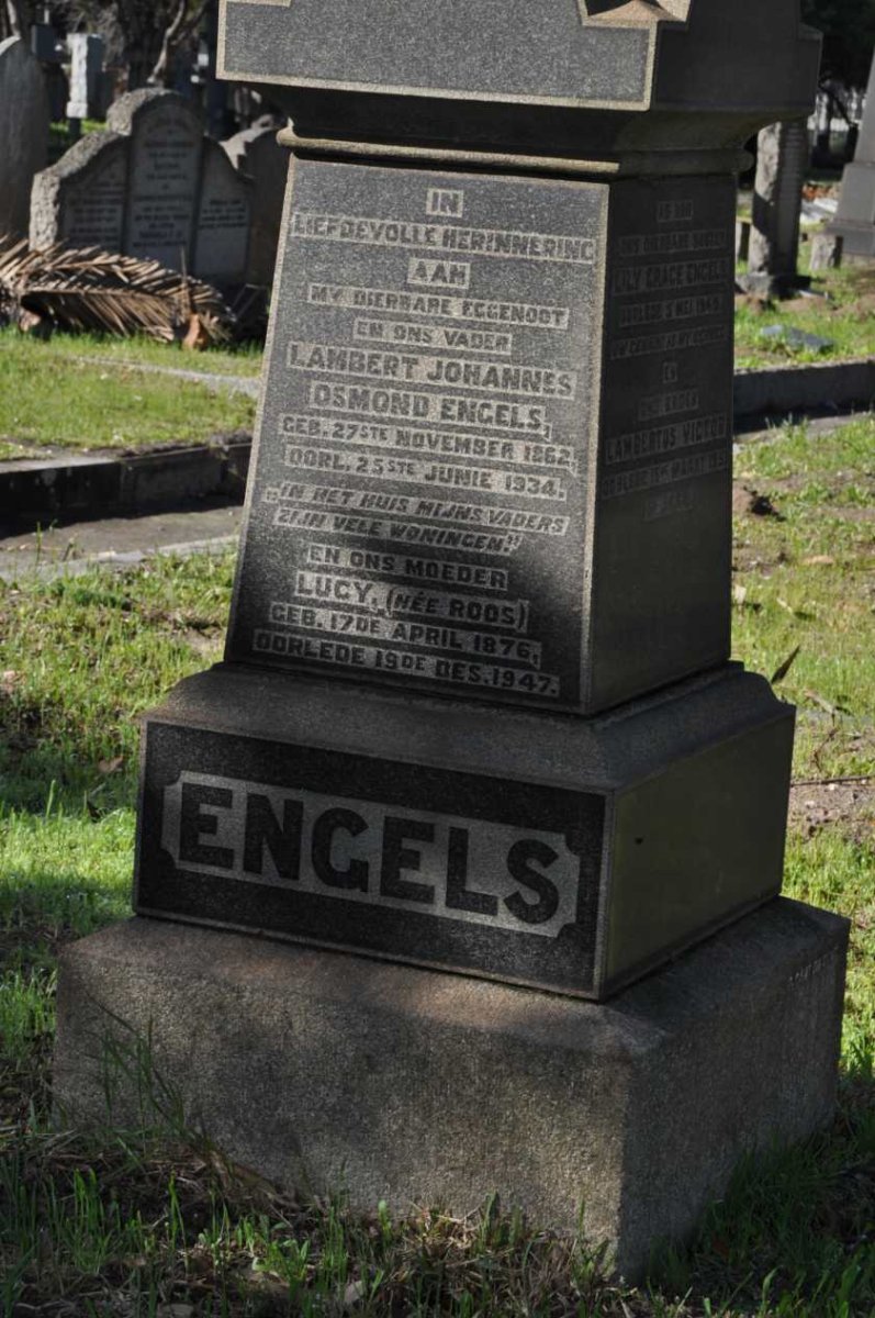 ENGELS Lambert Johannes Osmond 1862-1934 &amp; Lucy ROOS 1876-1947