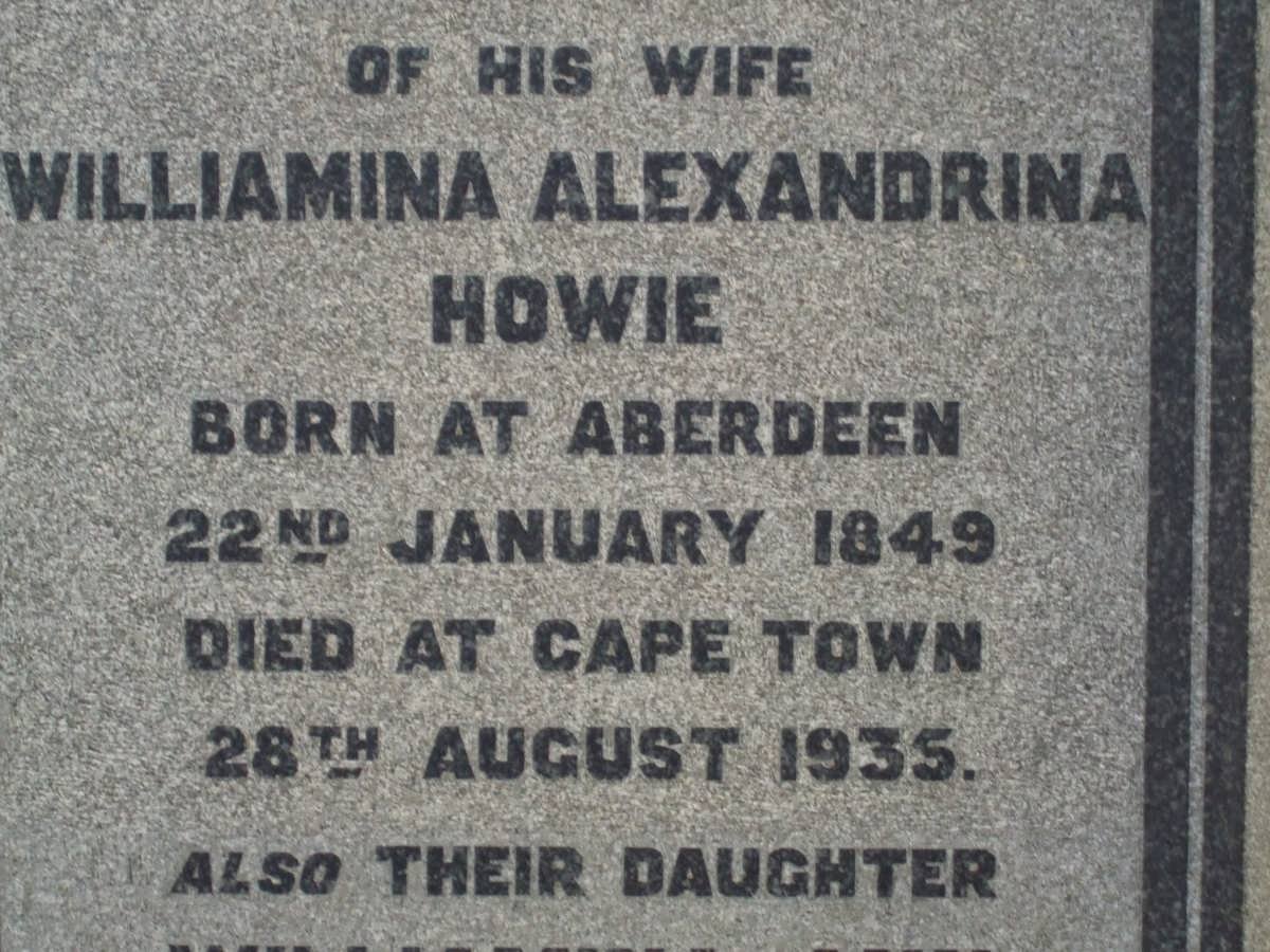 ENGLAND Williamina Alexandrina nee HOWIE 1849-1935