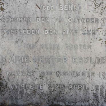 ERXLEBEN Marie Hester 1911-1951