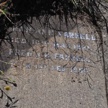 FARRELL Sarah Ann -1921 :: FARRELL Fred J.C. -1954
