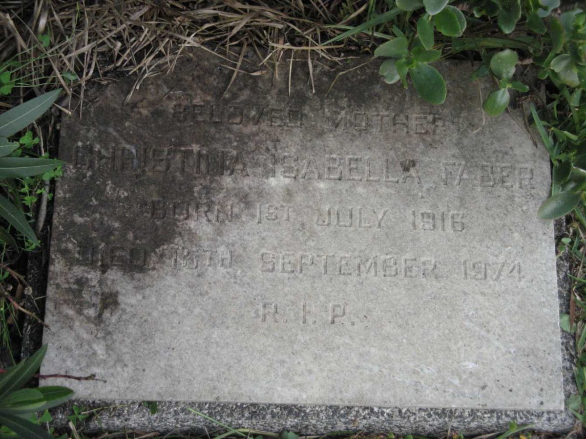 FABER Christina Isabella 1916-1974
