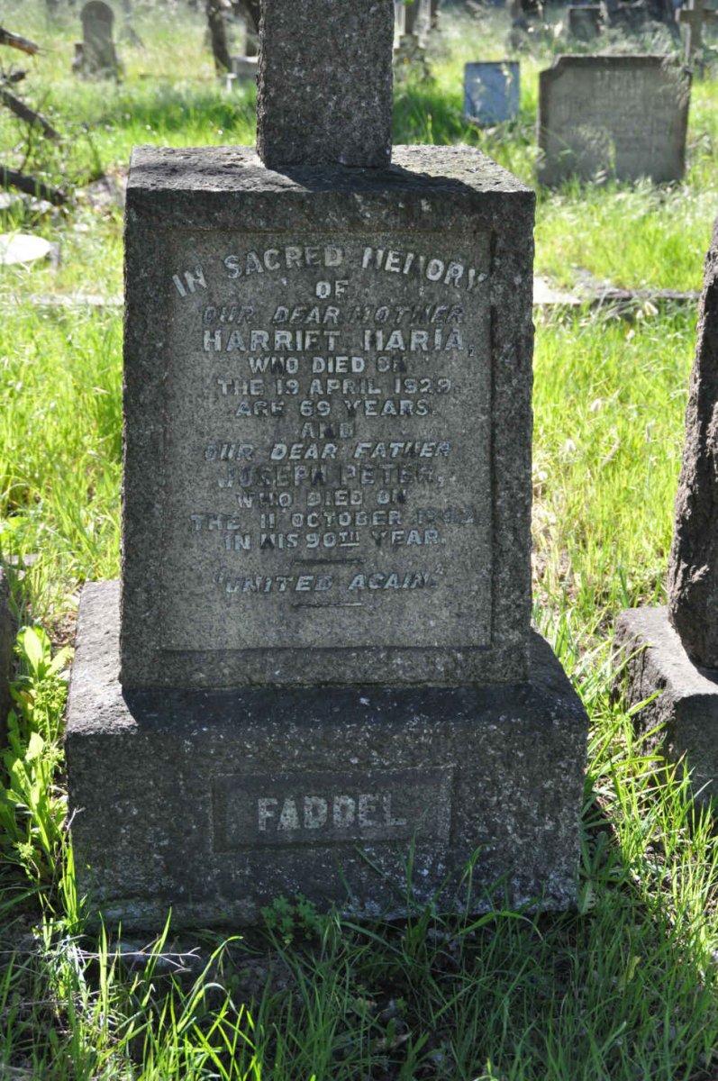 FADDEL Joseph Peter -1942 &amp; Harriet Maria -1929