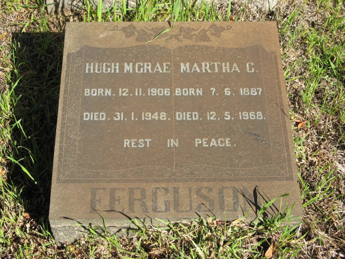FERGUSON Hugh M Crae 1906-1948 &amp; Martha C. 1887-1968