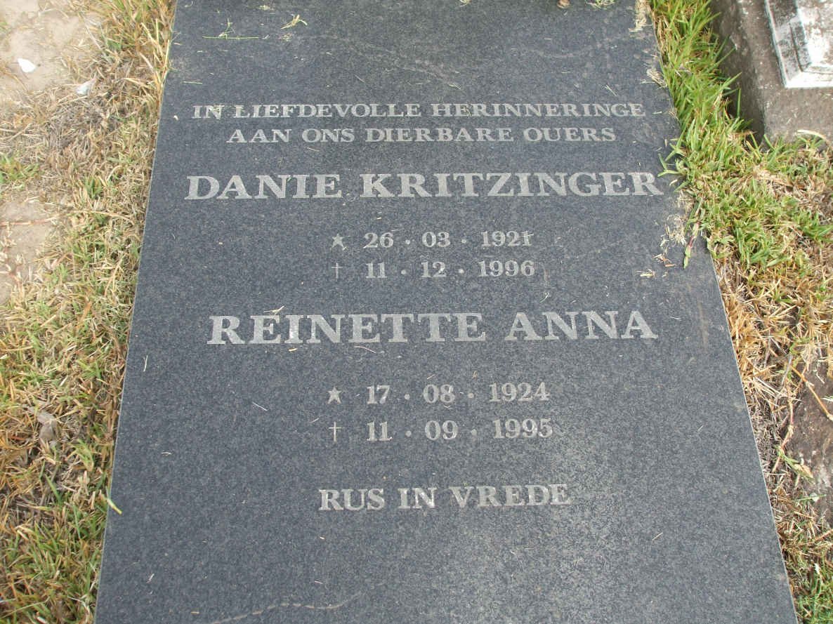 FERREIRA Danie Kritzinger 1921-1996 &amp; Reinette Anna 1924-1995
