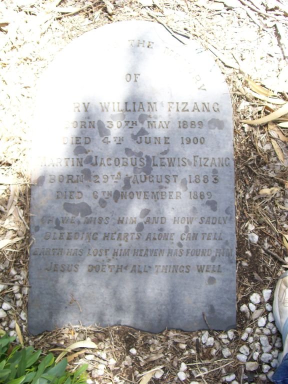 FIZANG Henry William 1889-1900 :: FIZANG Martin Jacobus Lewis 1883-1889