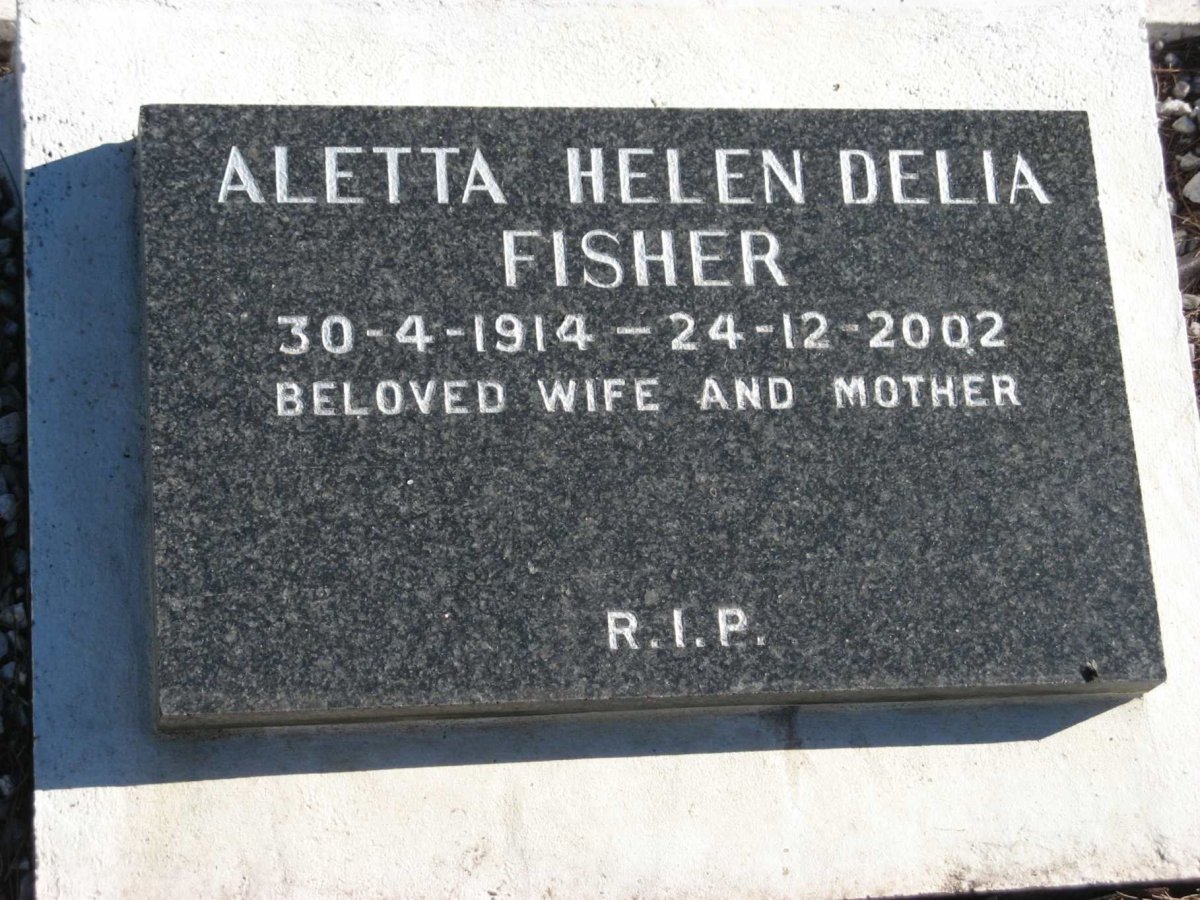 FISHER Aletta Helen Delia 1914-2002