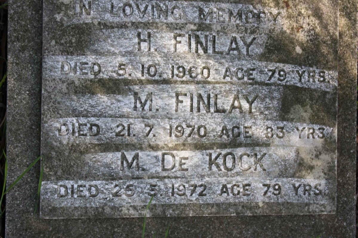 FINLAY H. -1960 :: FINLAY M. -1970 :: DE KOCK M. -1972