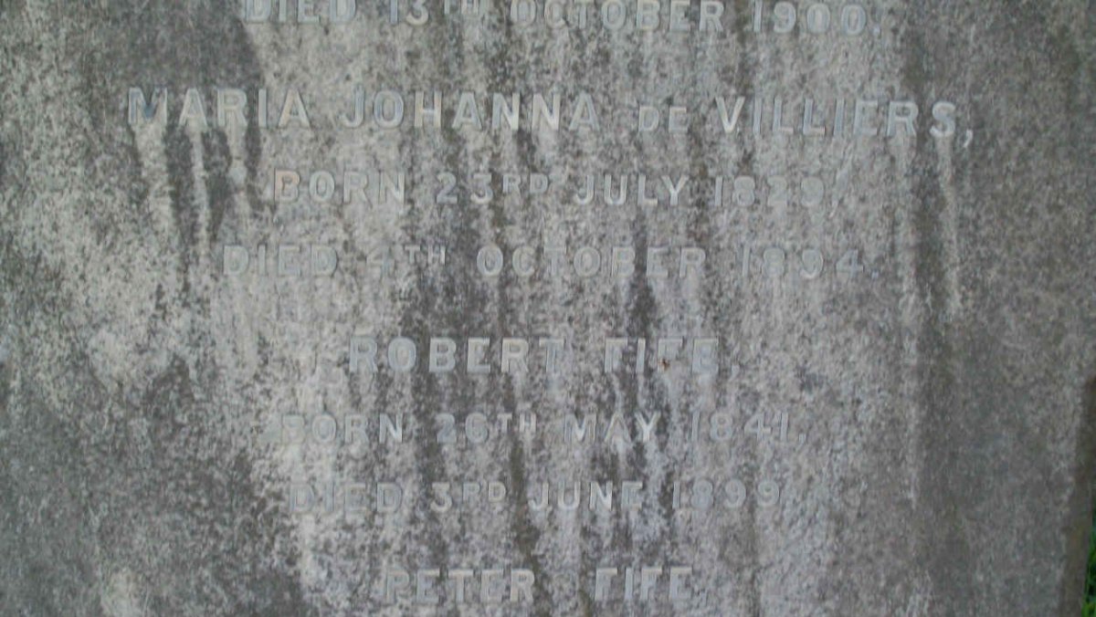 VILLIERS Maria Johanna, de  -1894 :: FIFE Robert 1841-1899