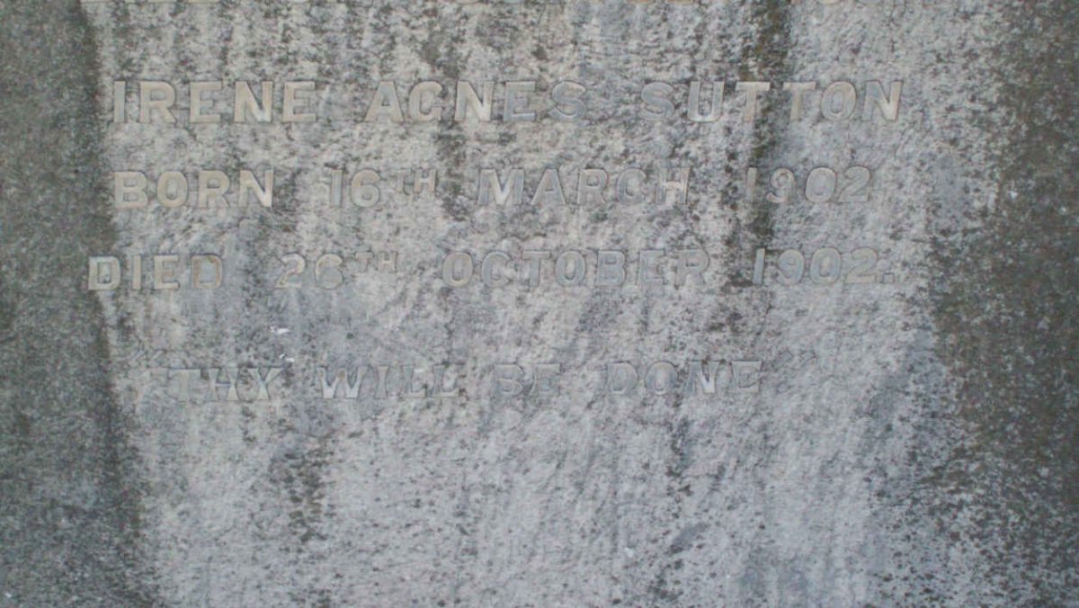 SUTTON Irene Agnes  1902-1902