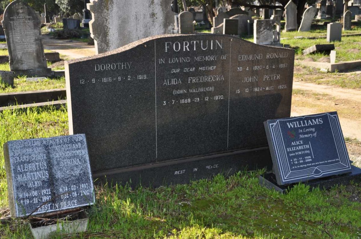 FORTUIN Alida Fredrecka nee WALBRUGH 1889-1970