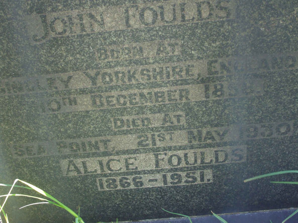 FOULDS John 1856-1930 &amp; Alice 1866-1951