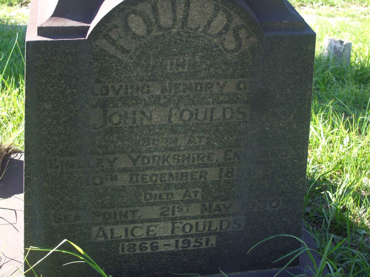 FOULDS John 1856-1930 &amp; Alice 1866-1951