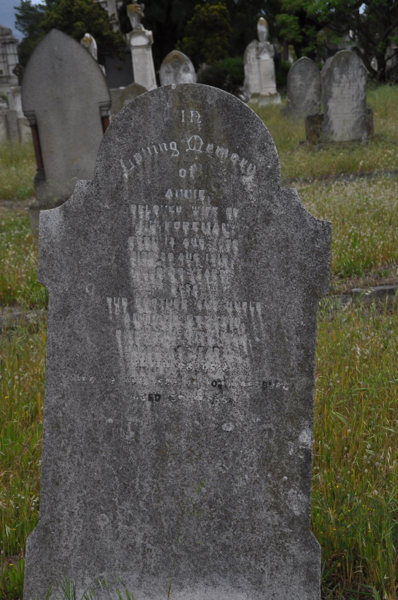 FOREMAN Annie 1876-1919 :: ROZARIO Antonio -1944 &amp; Edith -19??