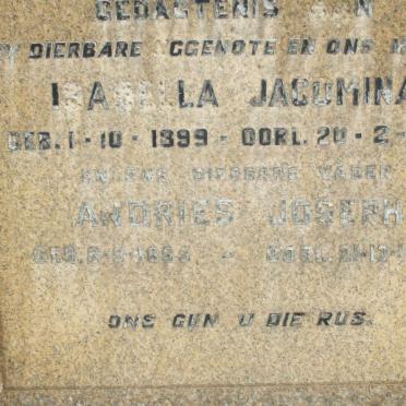 FONTINI Andries Joseph 1895-1962 &amp; Isabella Jacomina 1899-1961