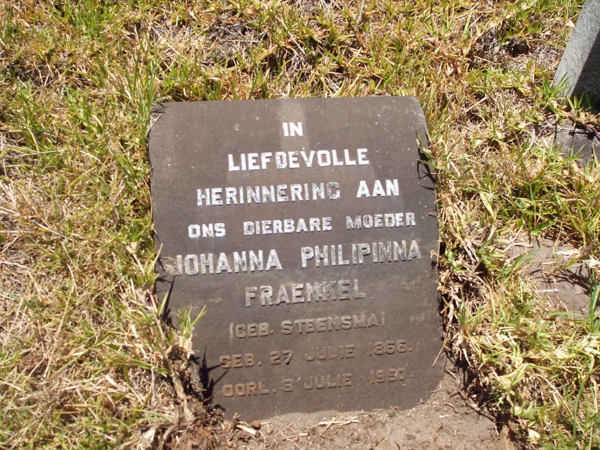 FRAENKEL Johanna Philipinna nee STEENSMA 1866-1950