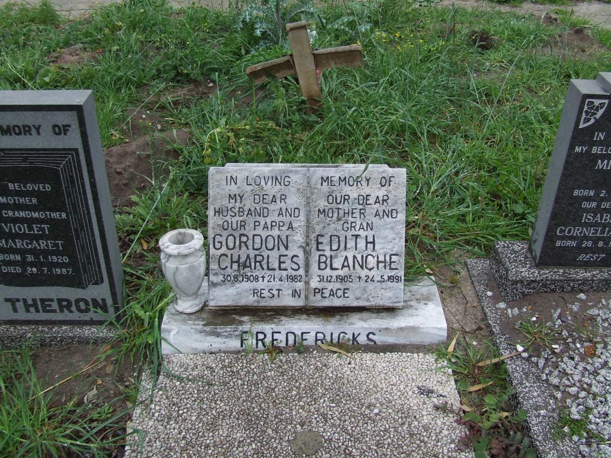 FREDERICKS Gordon Charles 1908-1982 &amp; Edith Blanche 1905-1991