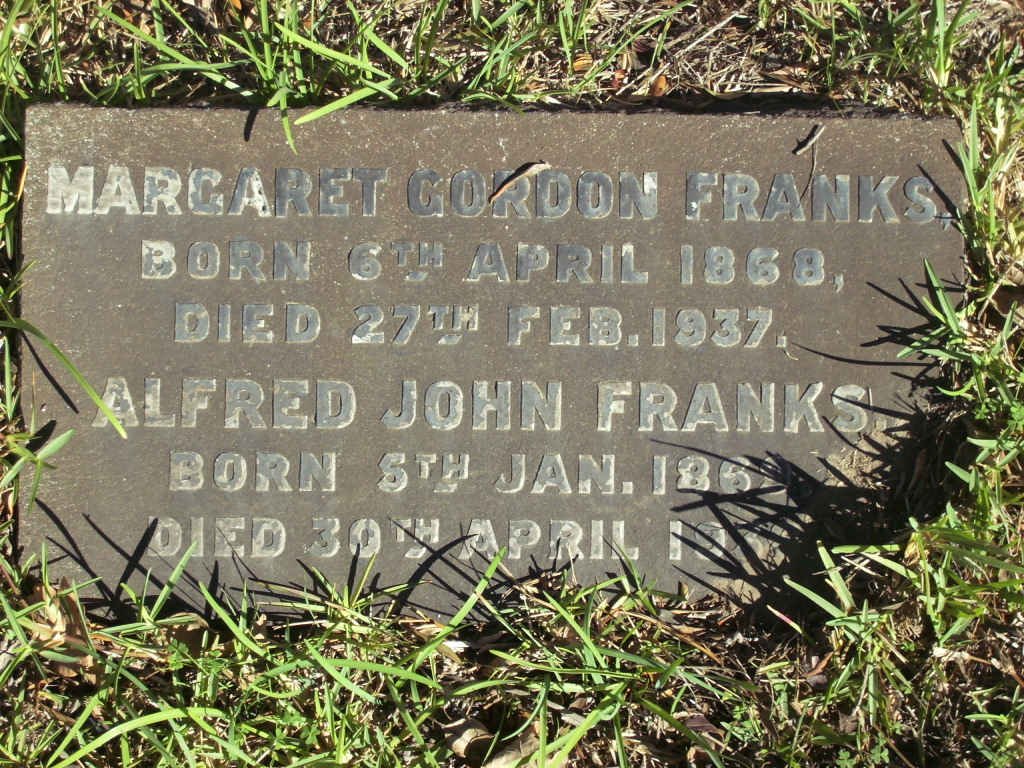 FRANKS Alfred John 186?-1938 &amp; Margaret Gordon 1868-1937