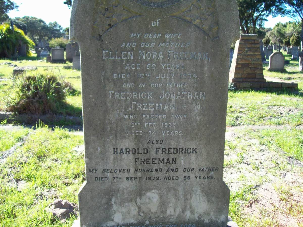 FREEMAN Fredrick Jonathan -1939 &amp; Ellen Nora -1934 :: FREEMAN Harold Fredrick -1979