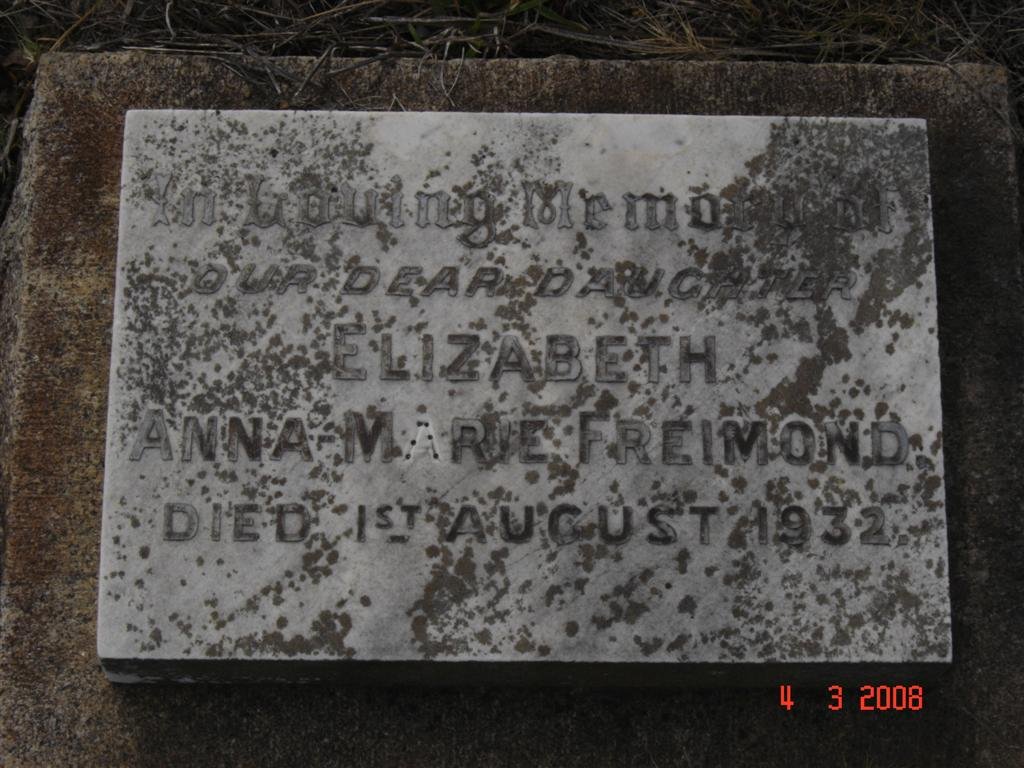 FREIMOND Elizabeth Anna Marie -1932